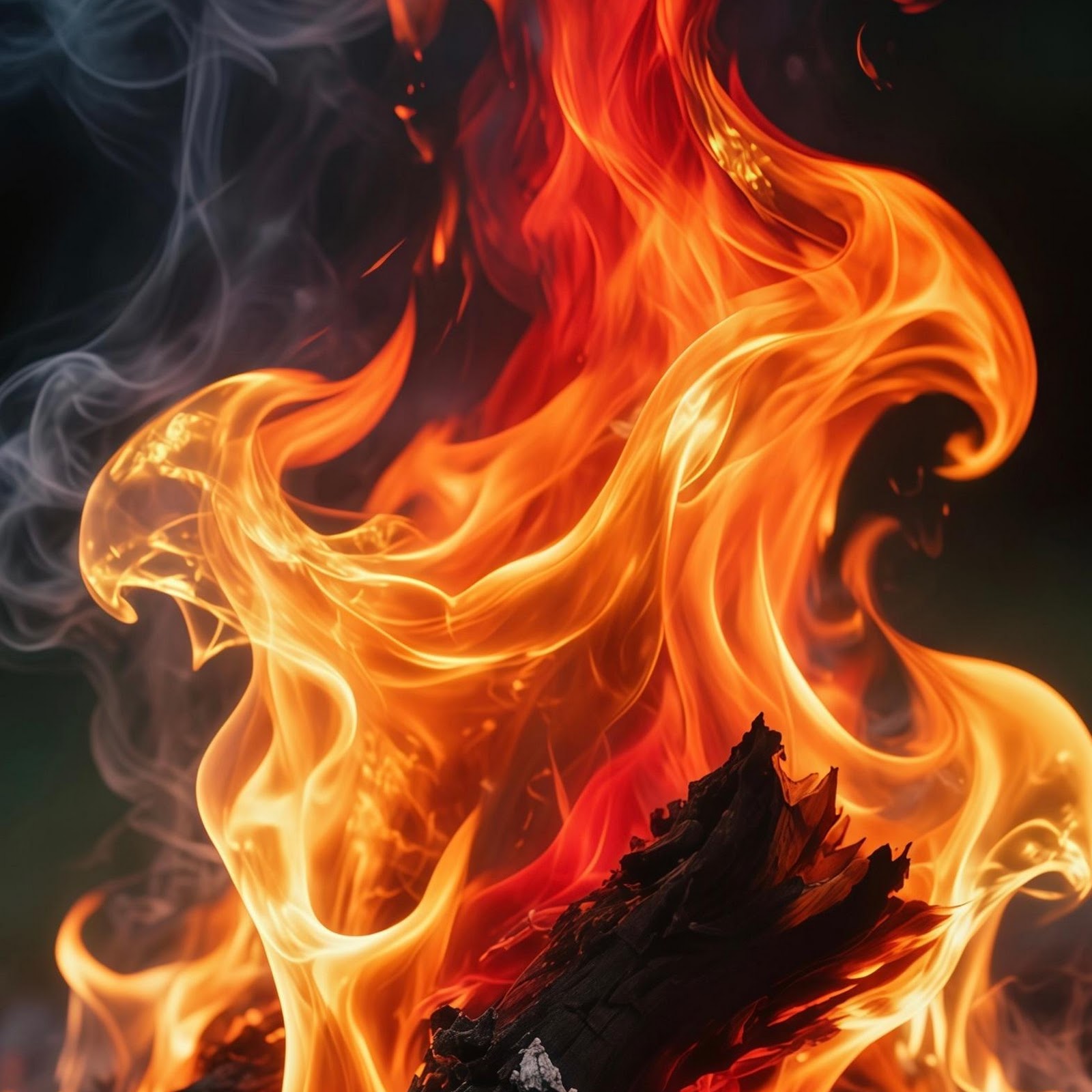 Download Glowing Campfire With Burning Logs 2K iPhone