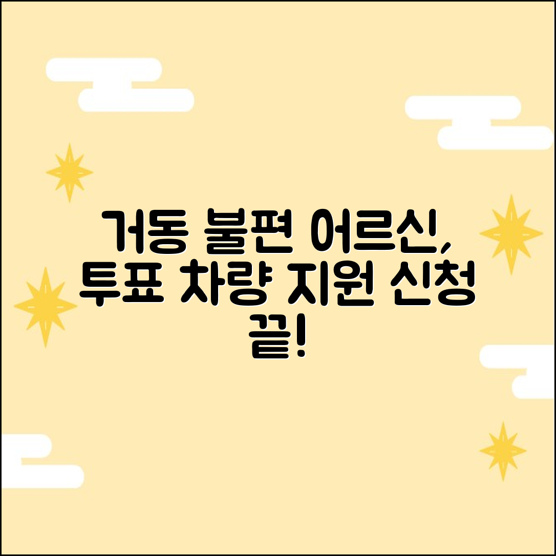 거동 불편 어르신 3가지 투표 차량 지원 신청법