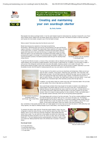 Creating Sourdough Bread Starter 2006