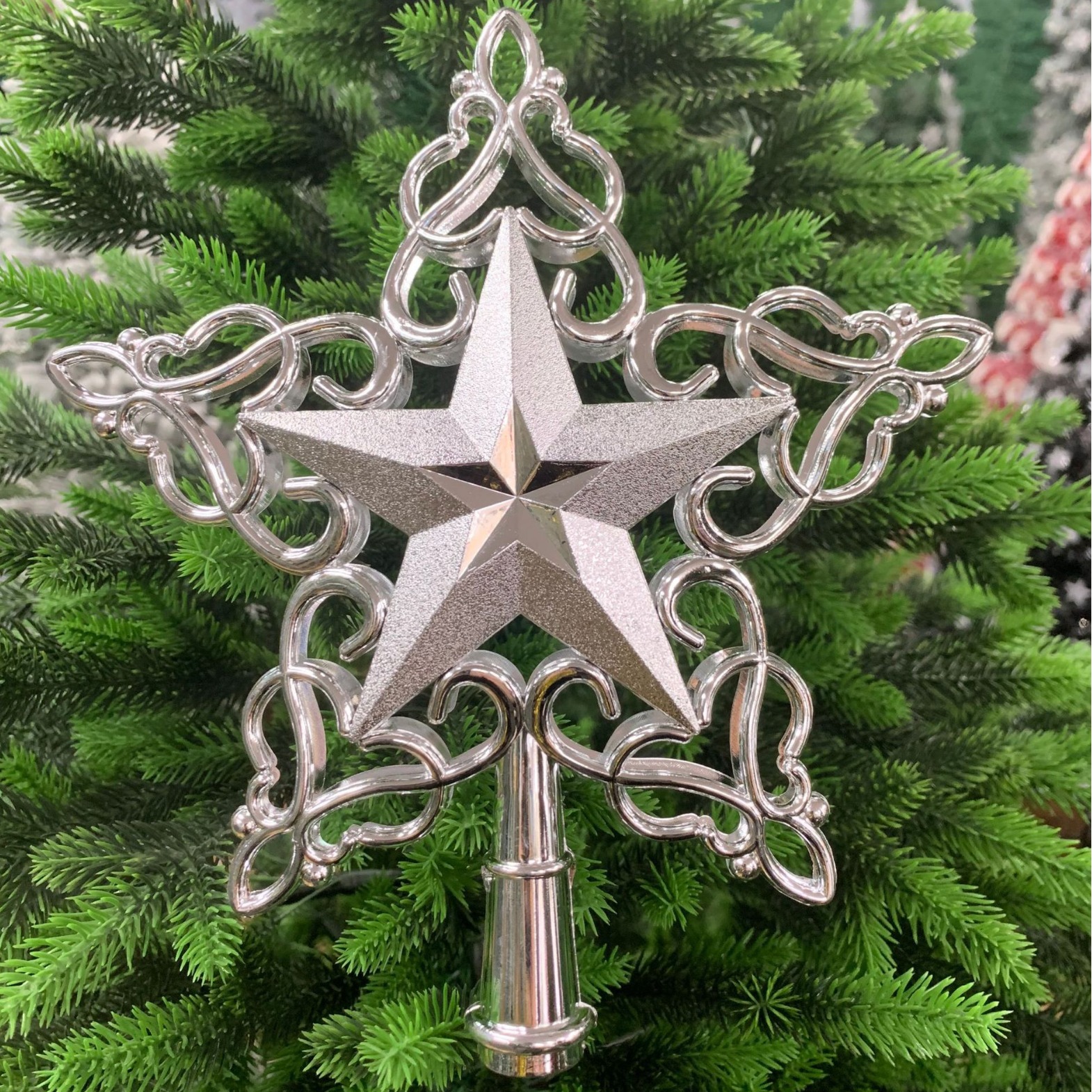 Weihnachtsbaum-Spitzenstern, 3D-Design mit Spitzenmuster