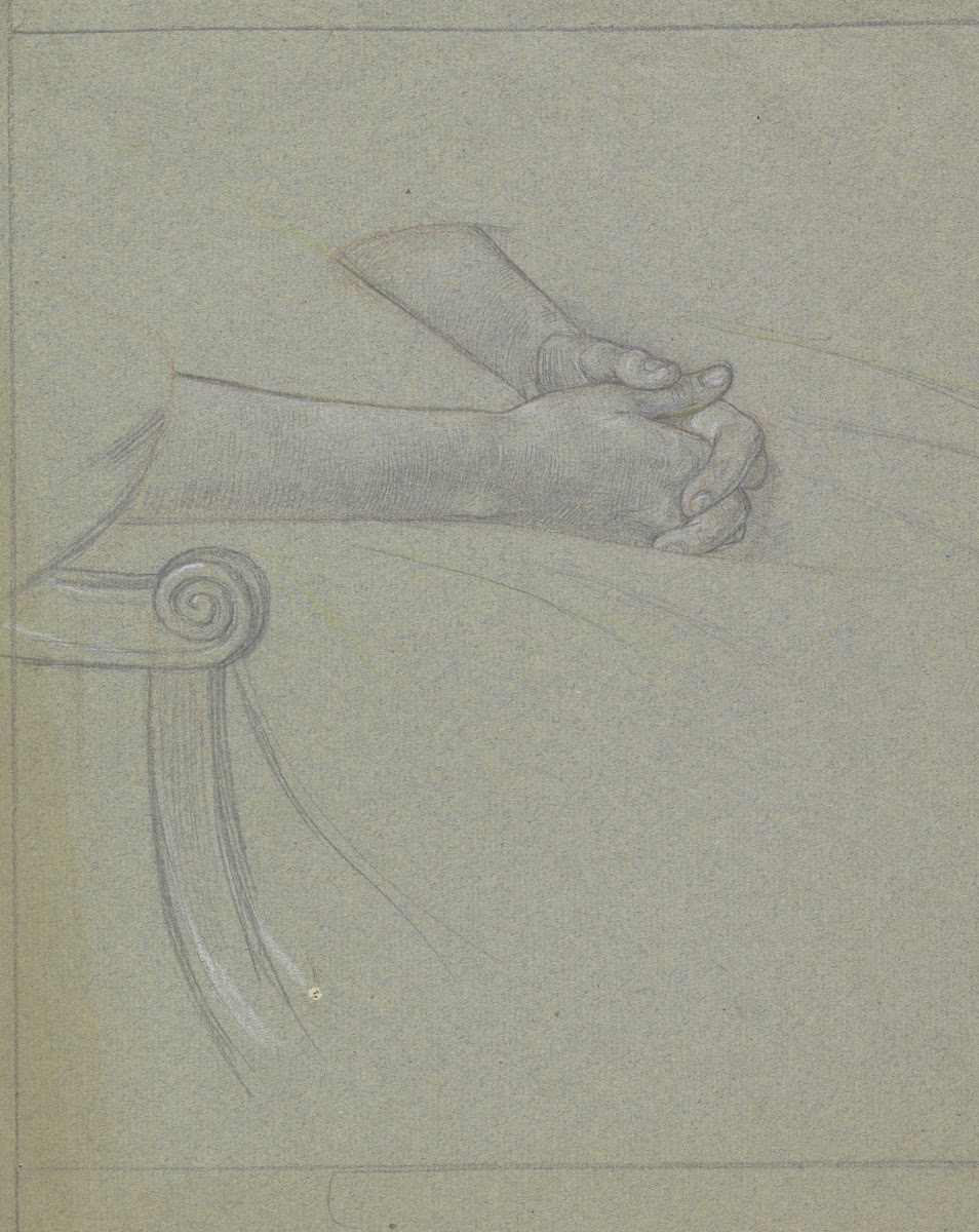 Studie van twee gevouwen handen in de schoot 1874   1925