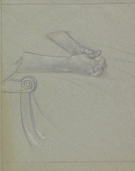 Studie van twee gevouwen handen in de schoot 1874   1925