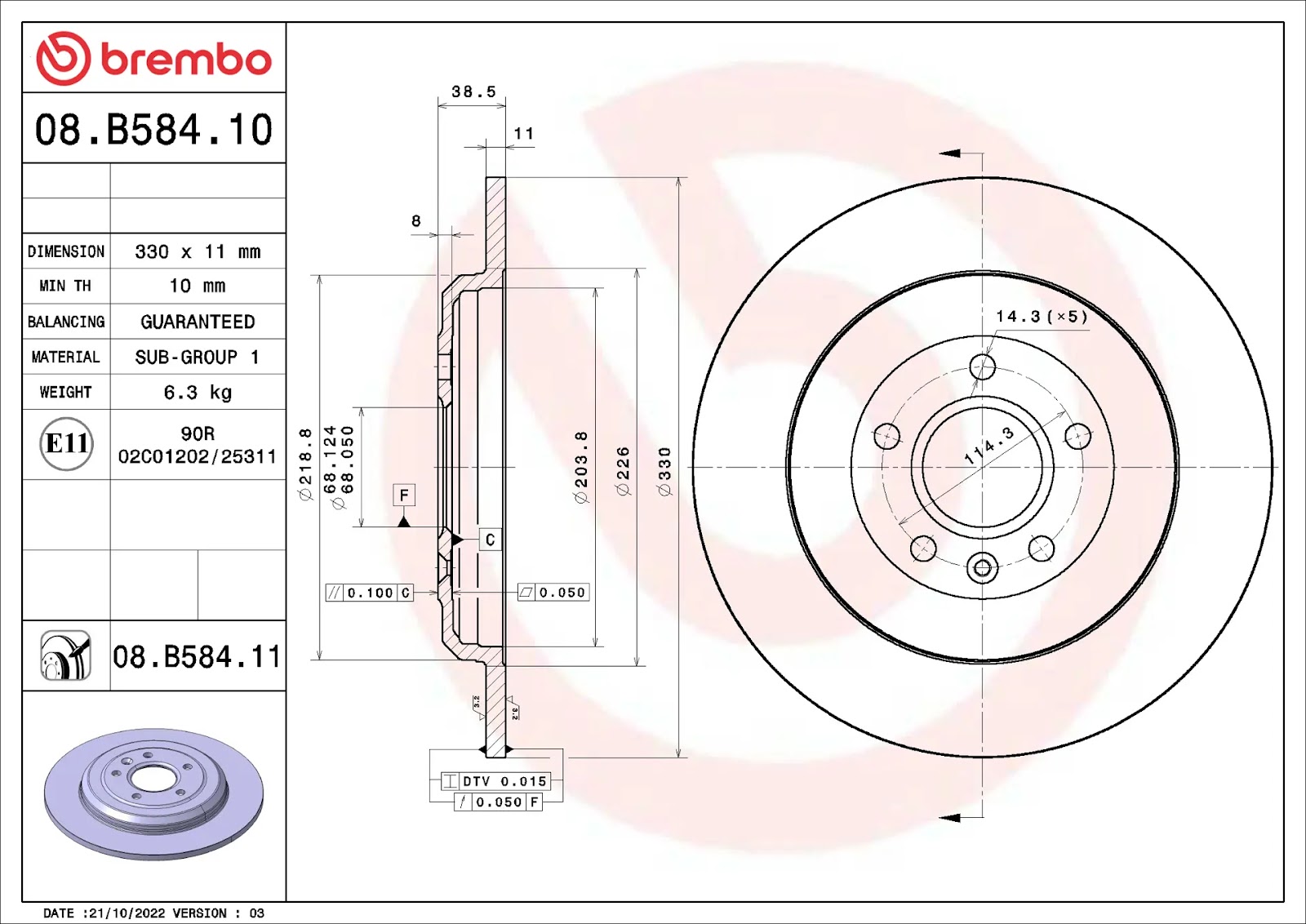 BREMBO 08.B584.10
