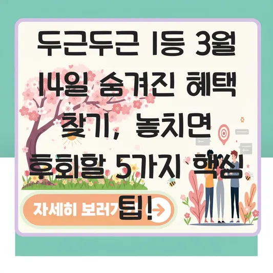 두근두근 1등 3월 14일 숨겨진 혜택 찾기