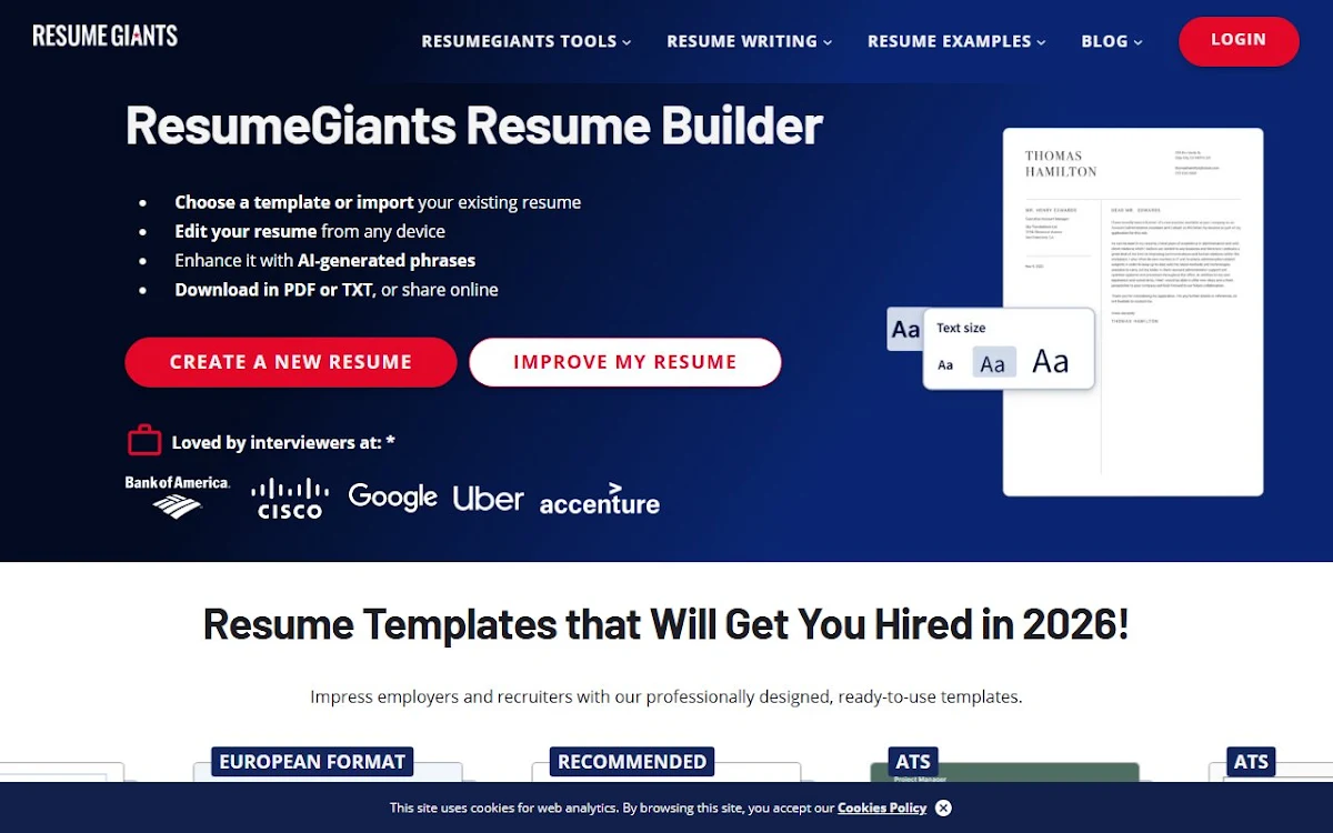Captura de ResumeGiants