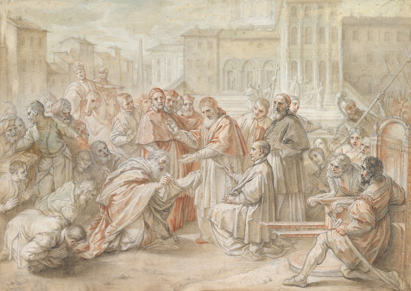 Pius V and the Ambassador of the King of Poland ca 1712