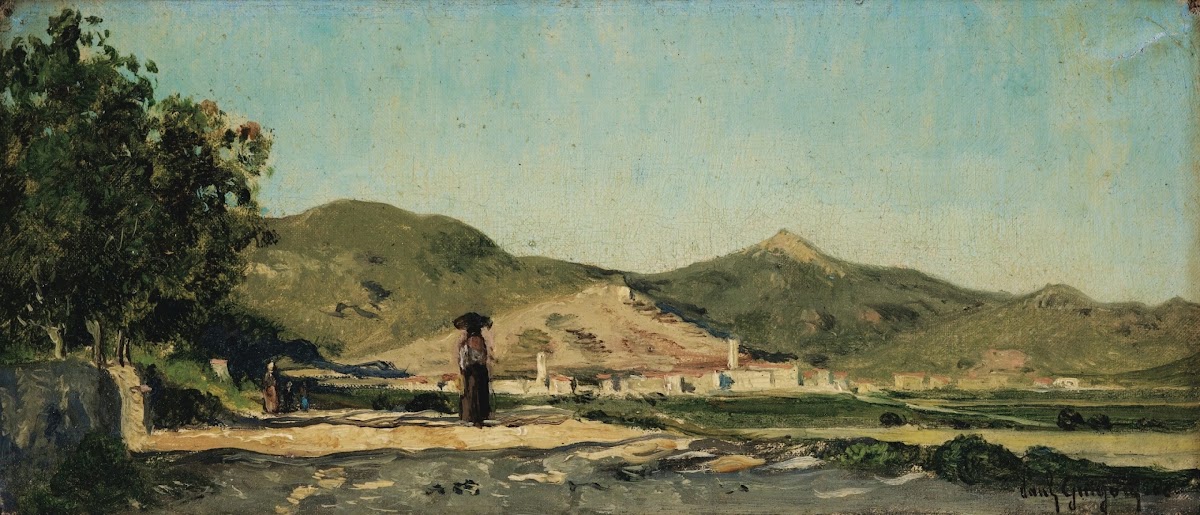Paysanne sur un chemin en Provence 1868