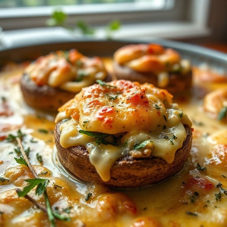 Stuffed Mushroom Casserole Savory Comfort Dish – Easy, Creamy Delight