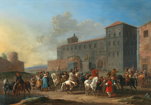 A horse market at the Piazza del Quirinale Rome