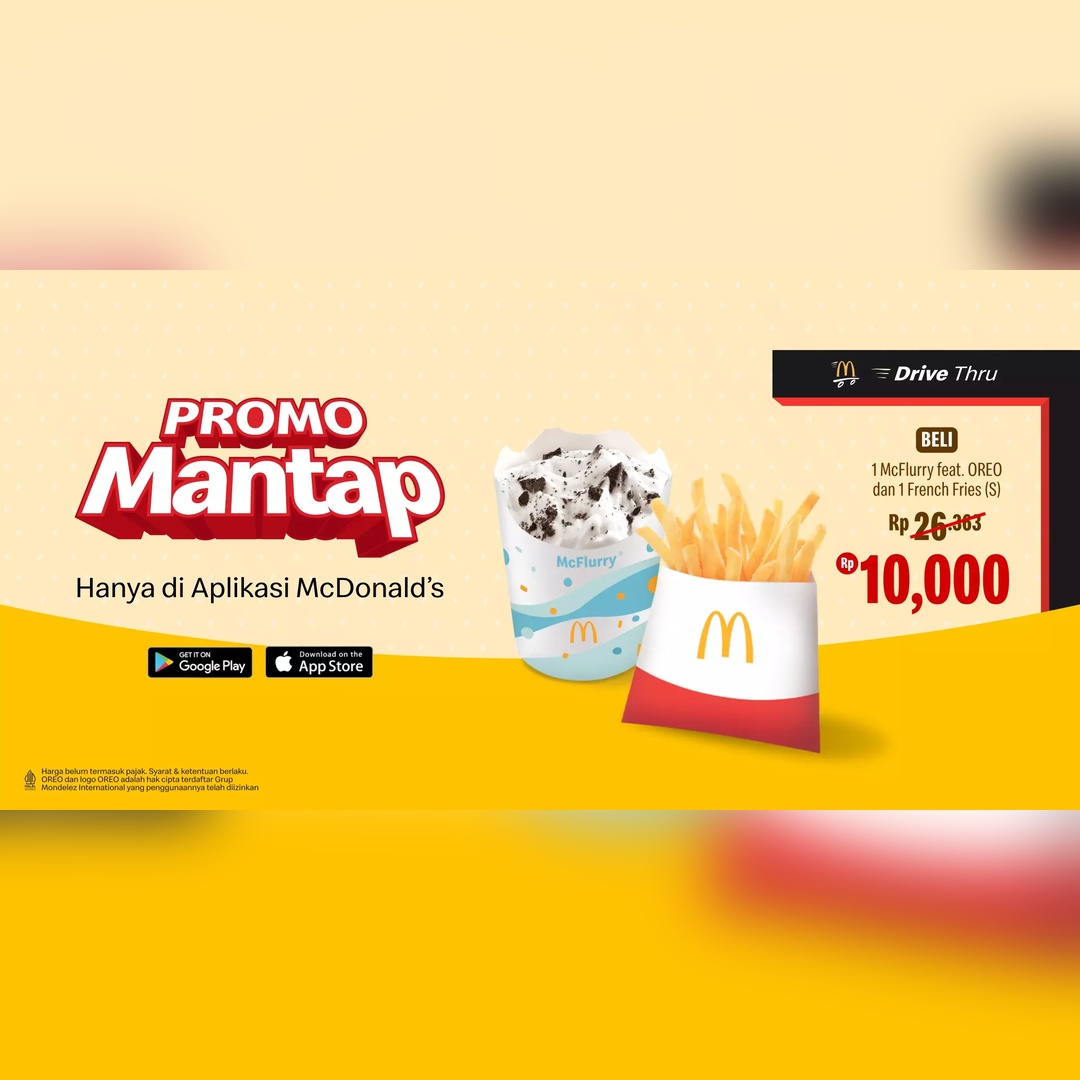 McFlurry feat. OREO + Fries Rp10.000!