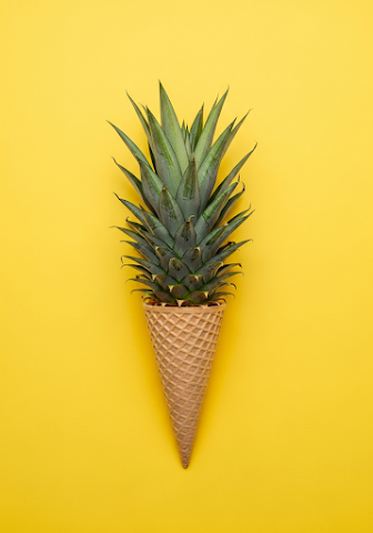 Pineapple Ice Cream Cone Minimalist