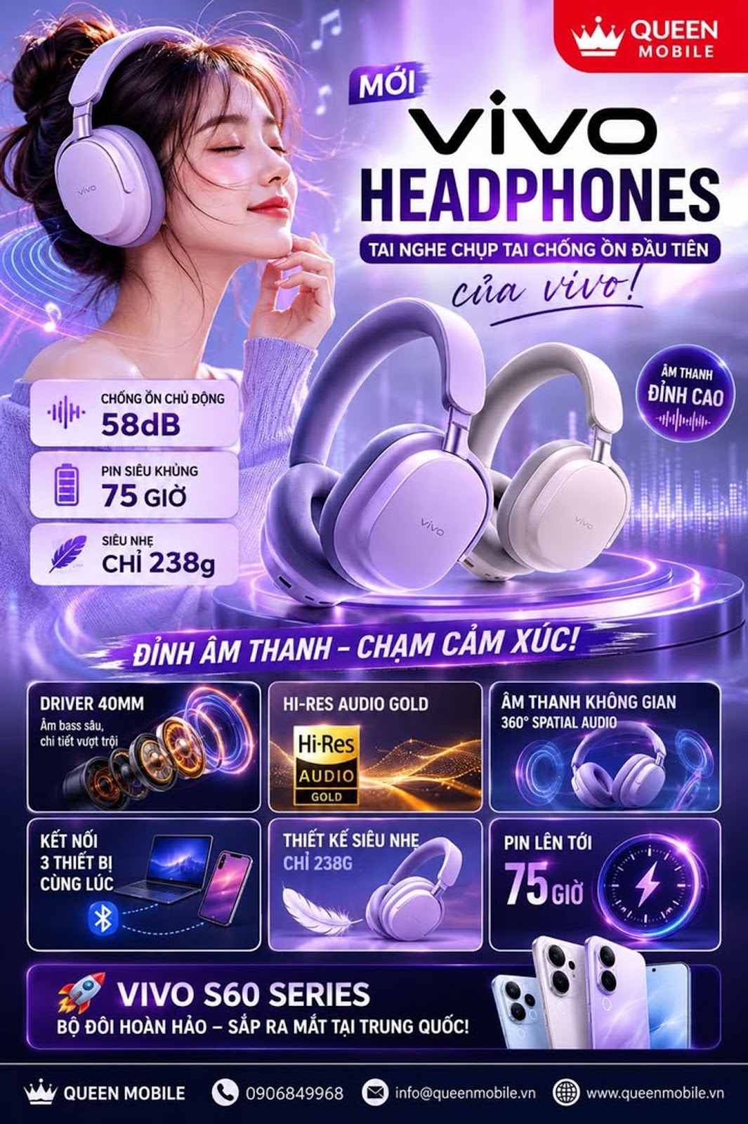 Vivo S60 Series lancée avec les premiers écouteurs antibruit de Vivo, les géants Sony et JBL devront-ils se méfier de ce nouveau concurrent ?