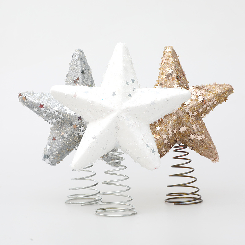 Weihnachtsbaum-Spitze Stern aus Schaumstoff mit Pailletten
