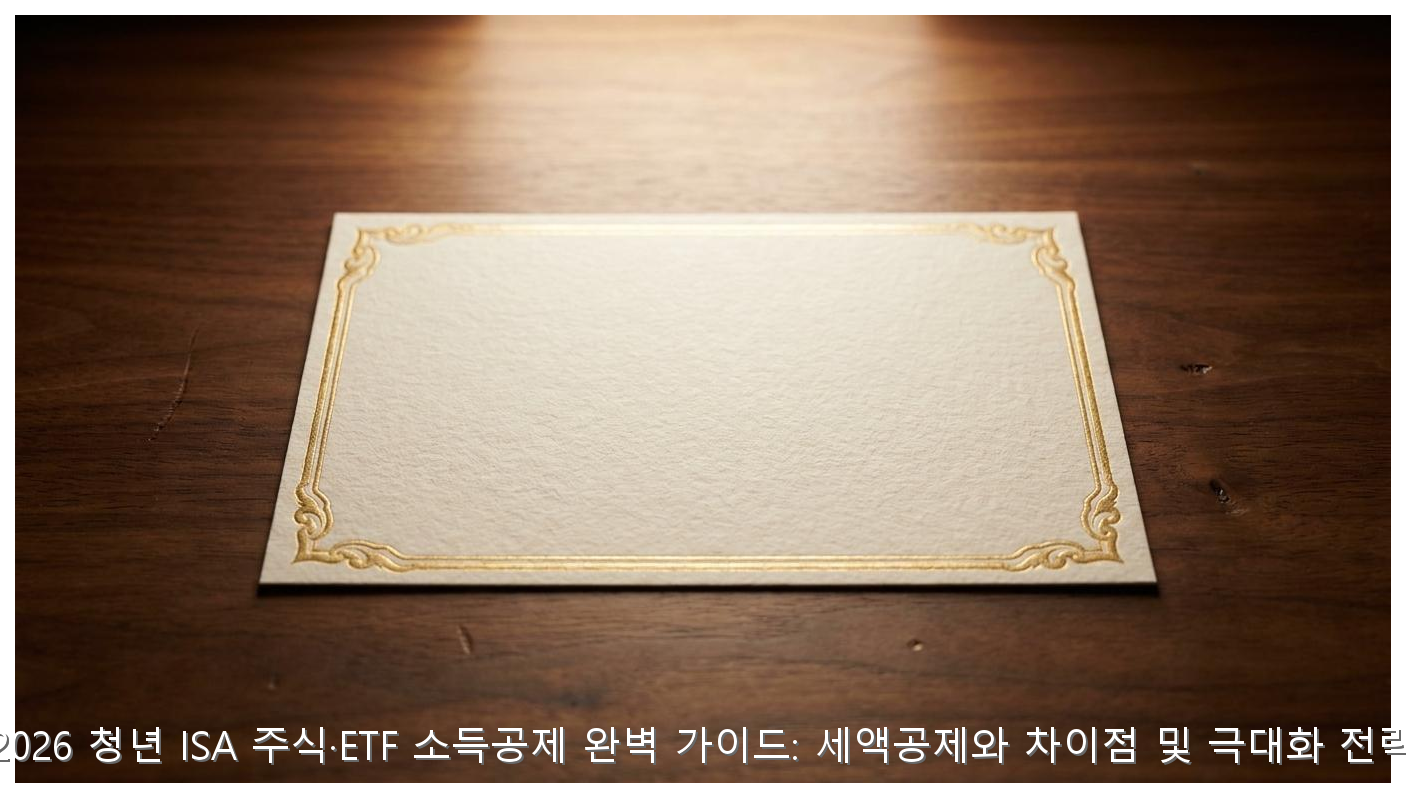 2026 청년 ISA 주식·ETF 소득공제 완벽 가이드: 세액공제와 차이점 및 극대화 전략 핵심 안내 및 분석 인포그래픽 (5)