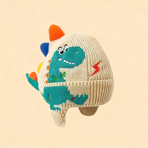 Children's hat with ear flaps, knitted, warm