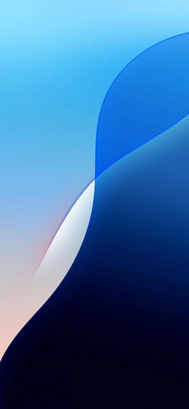 Abstract Blue Wave Wallpaper - Digital Abstract Art Full HD iPhone Wallpaper (1200x2600)