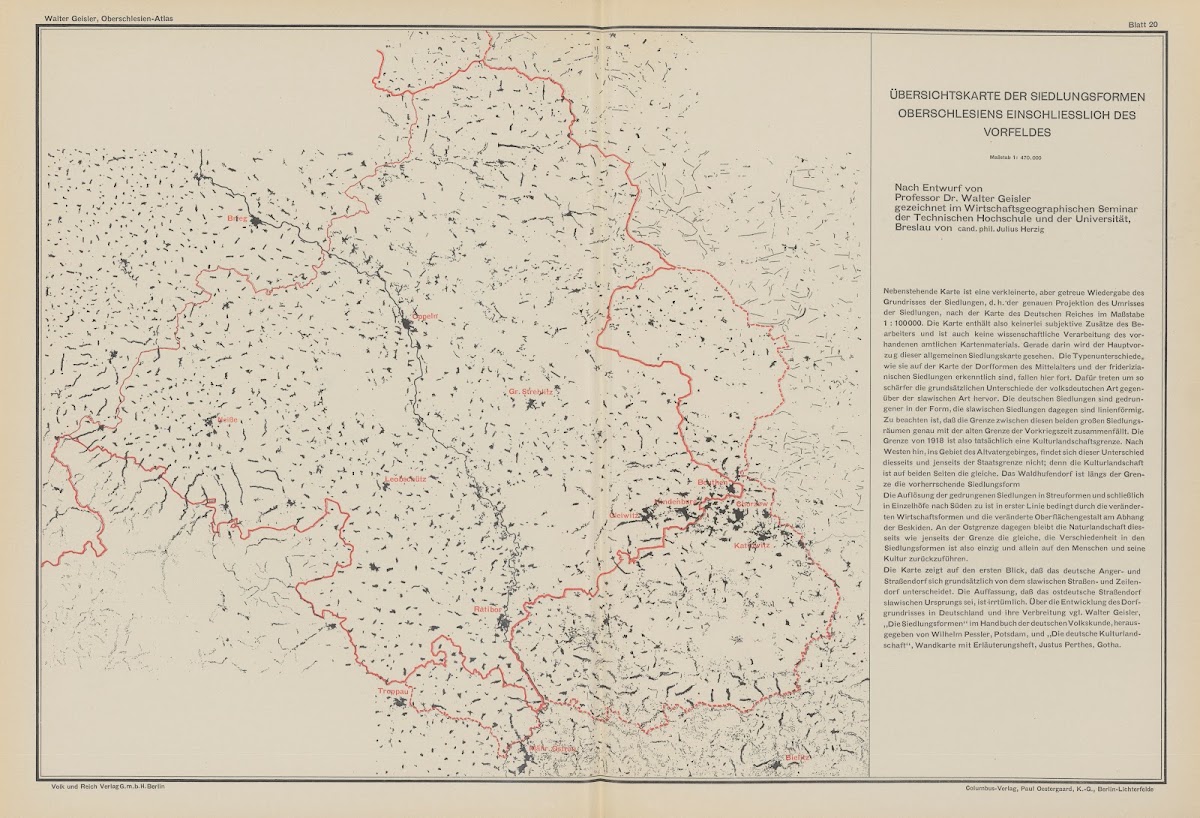 Siedlungsformen im gesamtoberschlesischen Raum nebst Vorfeld 1938