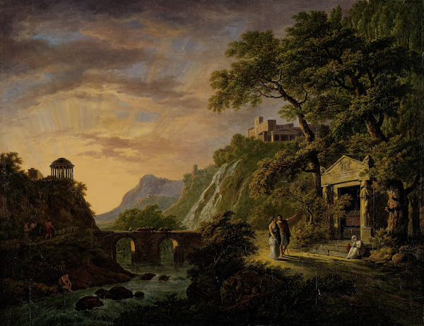 Arcadisch landschap met ondergaande zon 1792   1809