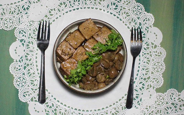 Đậu Hũ Kho Nấm Chay