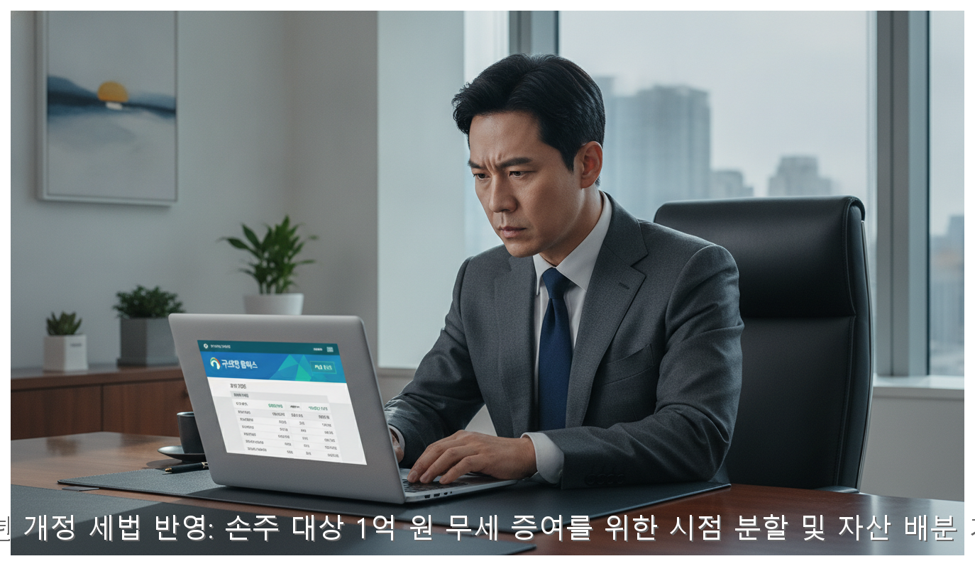 2026년 개정 세법 반영: 손주 대상 1억 원 무세 증여를 위한 시점 분할 및 자산 배분 가이드 핵심 안내 및 분석 인포그래픽 (8)