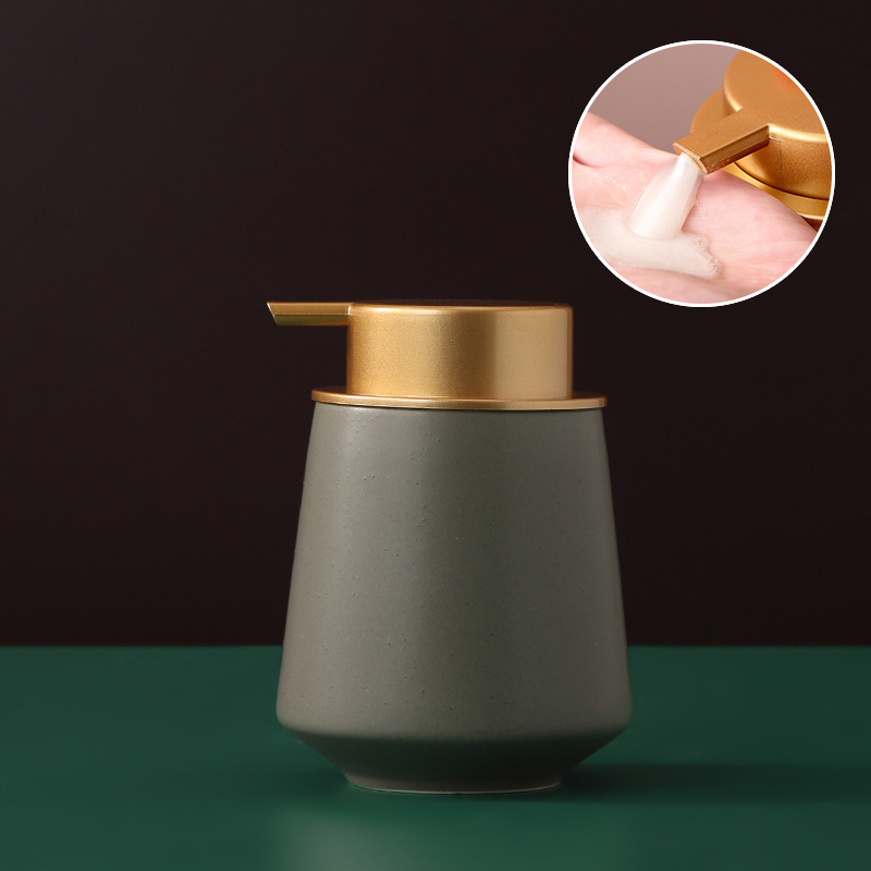 Ceramic soap dispenser with pump