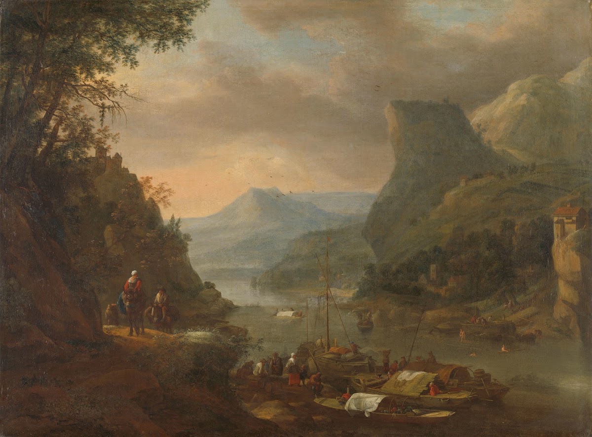 Riviergezicht in een bergachtige streek 1655
