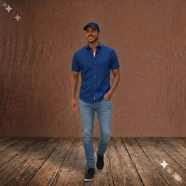 Camisa Azul Turquí Tommy Hilfiger