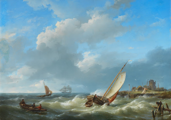 Fishing vessels in a squall 1841