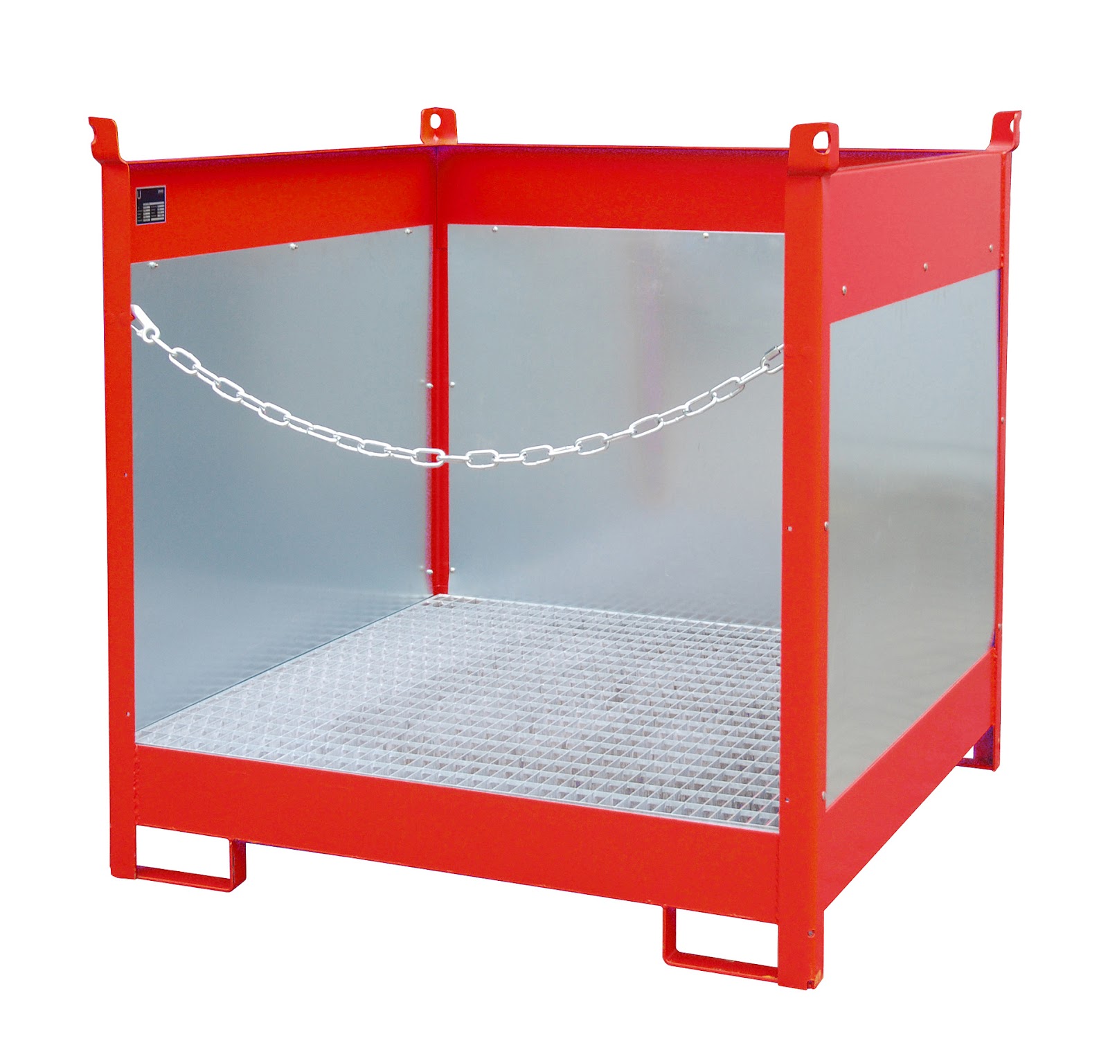 Vaten-stapelpallets FSP-4 G, gelakt, Vuurrood