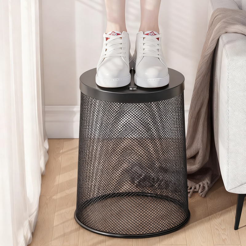 Metal trash can, round, large capacity