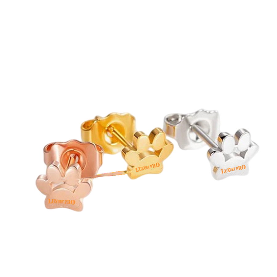 Titanium Steel Dog Paw Earrings