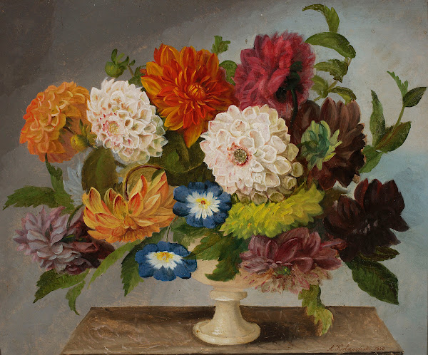 Flowers in a vase 1850