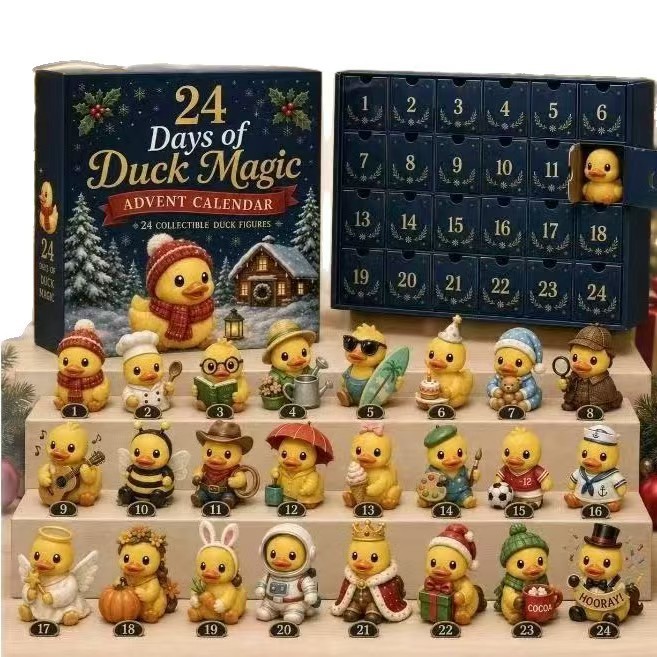 Christmas Advent calendar with 24 duck figures