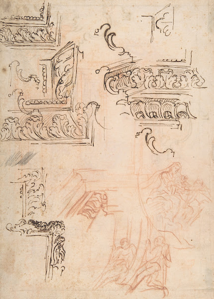 Studies of Architectural Moldings of the Virgin and Child with a Kneeling Saint