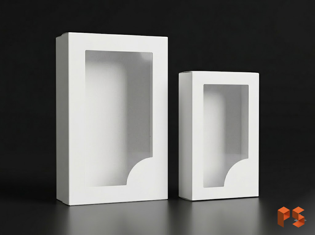 Caja para Bombon 1/4 Blanco BT C/Visor 17,4x9,2x3 cm
