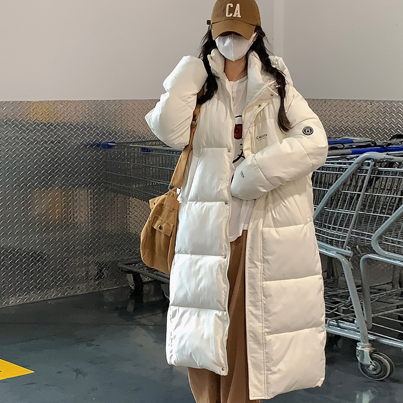Langer, wattierter Unisex-Wintermantel, knielang