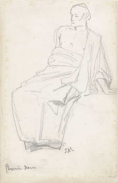 Studie van een zittende figuur 1846   1912