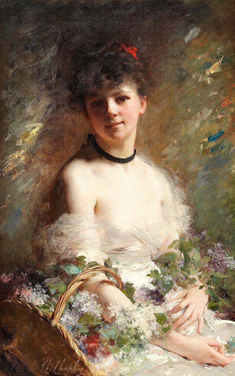 Young Woman with Flower Basket