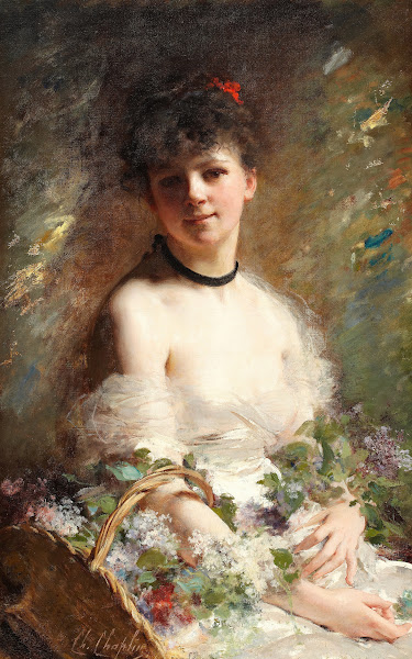Young Woman with Flower Basket