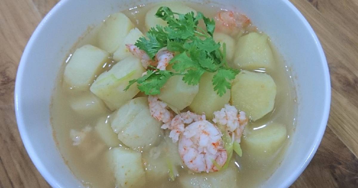 Canh khoai từ nấu tôm