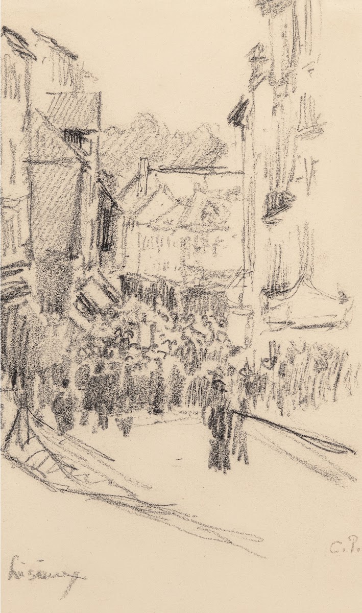 Scene de rue Lisieux 1901