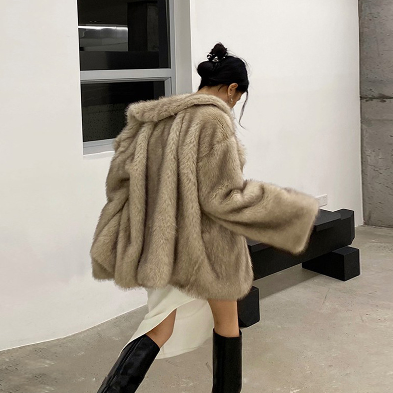 Women's Fur Coat, Mid-Length, Faux Fur, Winter