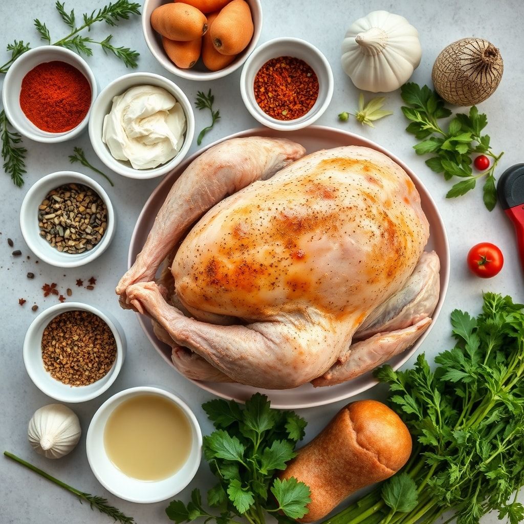 Ingredients for Easy Herb Butter Roasted Turkey for a Flavorful Holiday Dinner in 40 Minutes