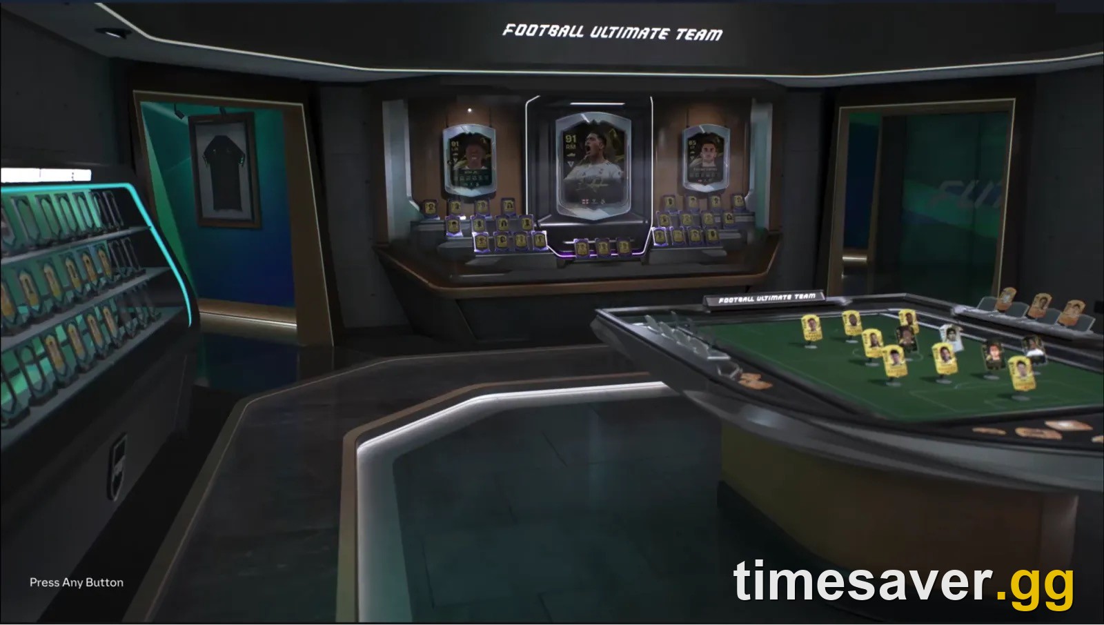 FC 27 FUT Gallery Hub 3D environment showing displayed Player Items, showcase cards and the squad table in Ultimate Team