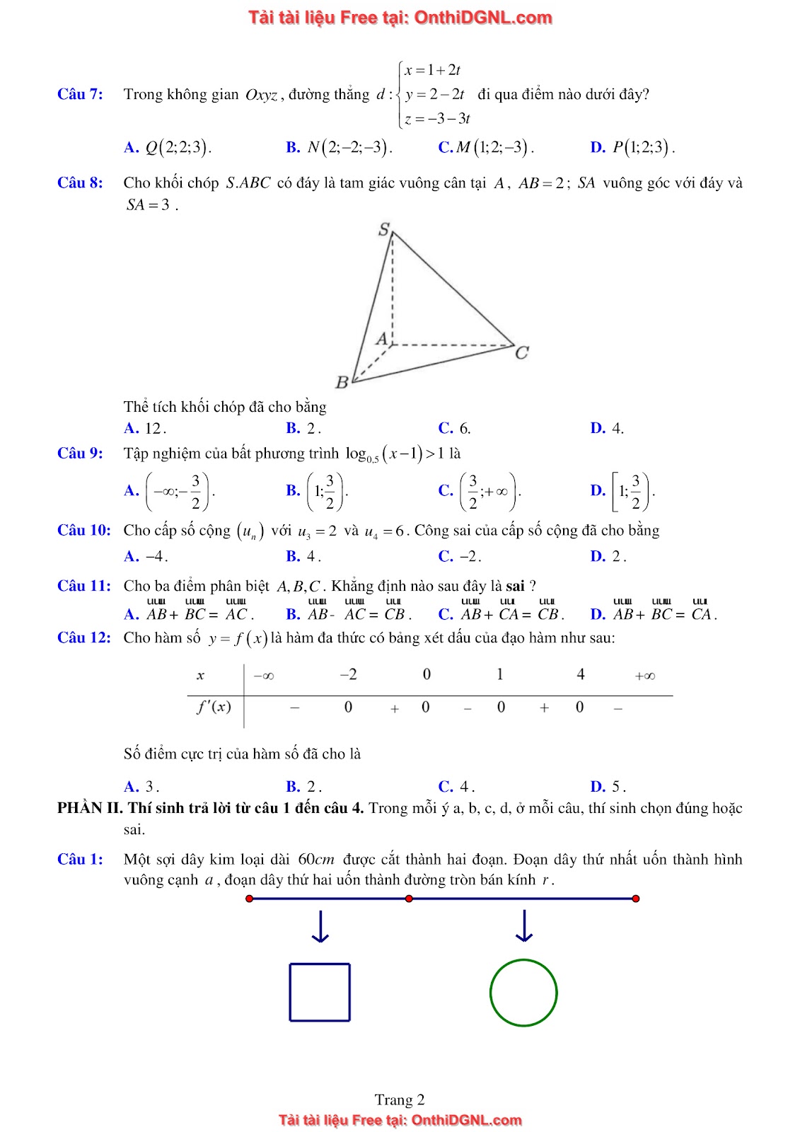 32 đề phát triển minh họa môn toán - có đáp án