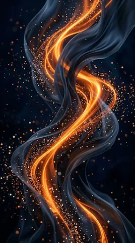 Orange Sparkle Abstract Waves