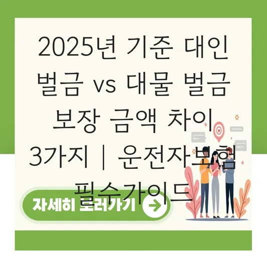 대인 벌금 vs 대물 벌금 보장 금액 차이 대표 이미지