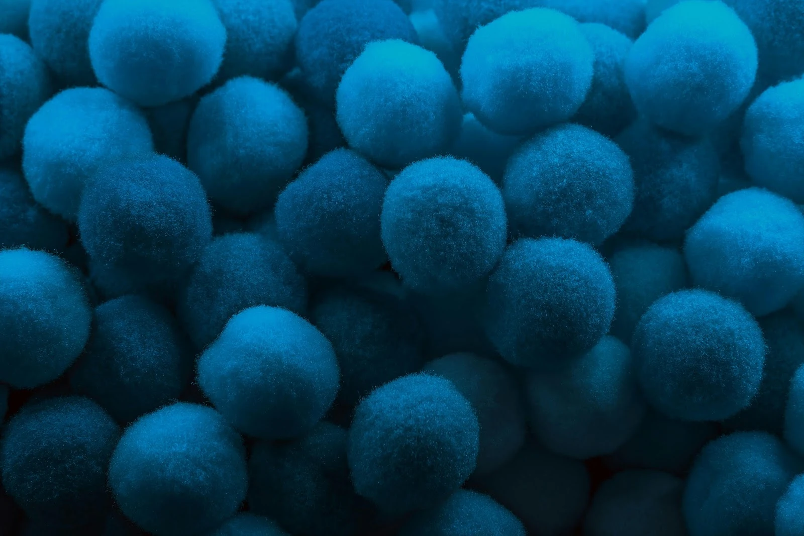 Fluffy Blue Pom Poms - Texture Photography 5K Wallpaper (6000x4000)