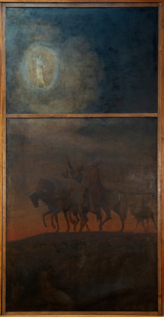 Weihnachtstriptychon Zug der Heiligen 3 Könige 1906