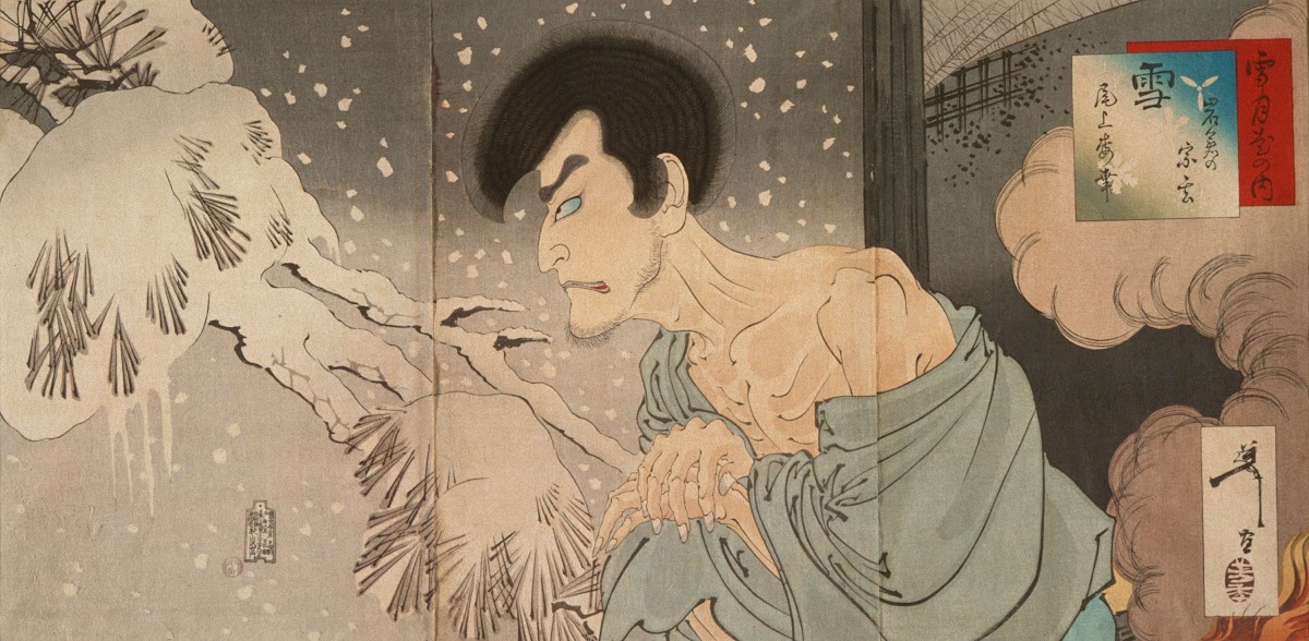 Snow The Actor Onoe Baikō V as Iwakura no Sōgen ca 1890